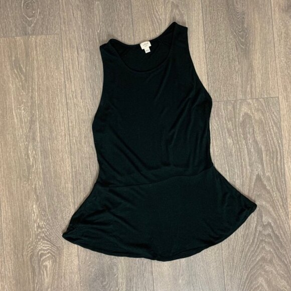 Aritzia Wilfred Concorde Peplum Top Sleeveless Blouse Rayon Black Size XS - Picture 2 of 8